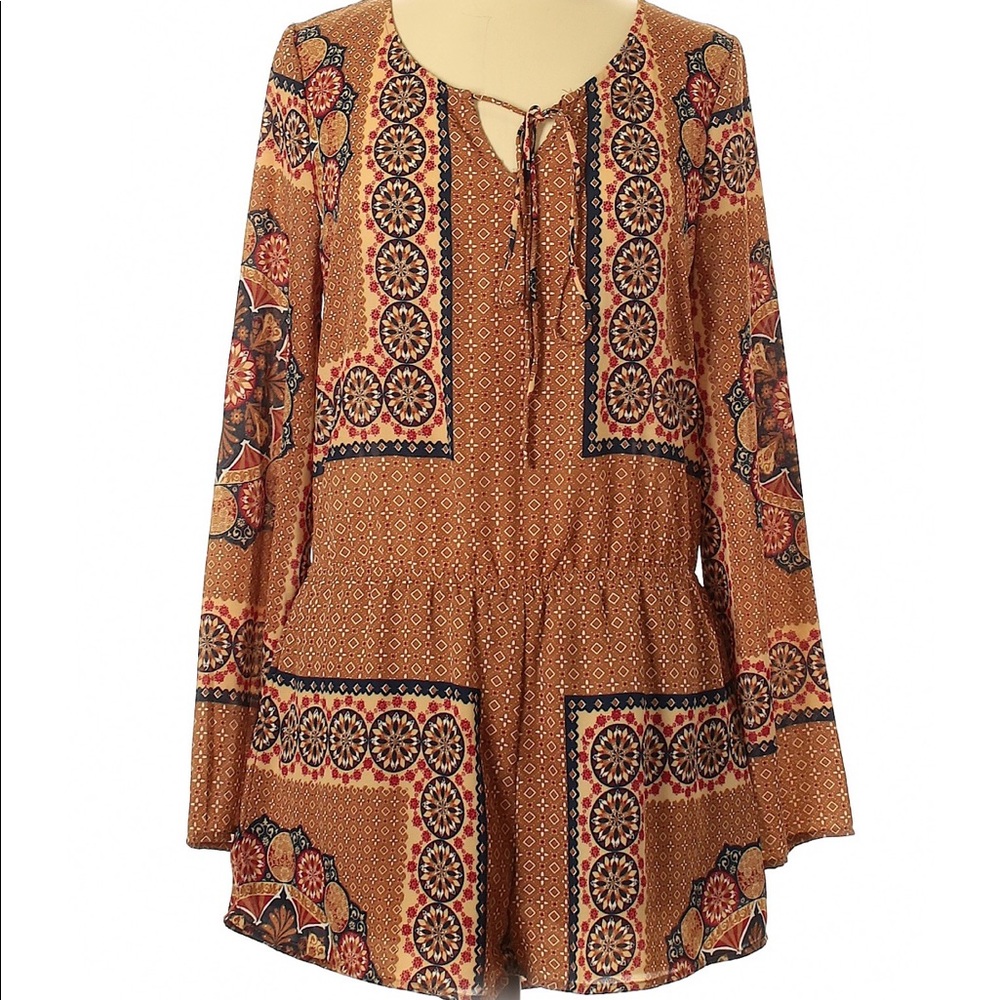 Altard State brownish tan patterned romper